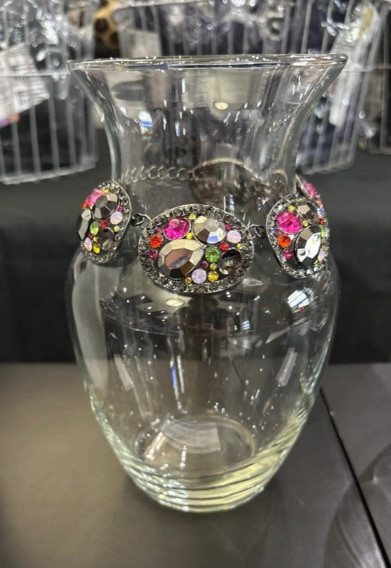 Vases with Personality Ms. Aprea | Glass Vase with Multicolored Bead Accessory, Honoring a Radiant Teacher