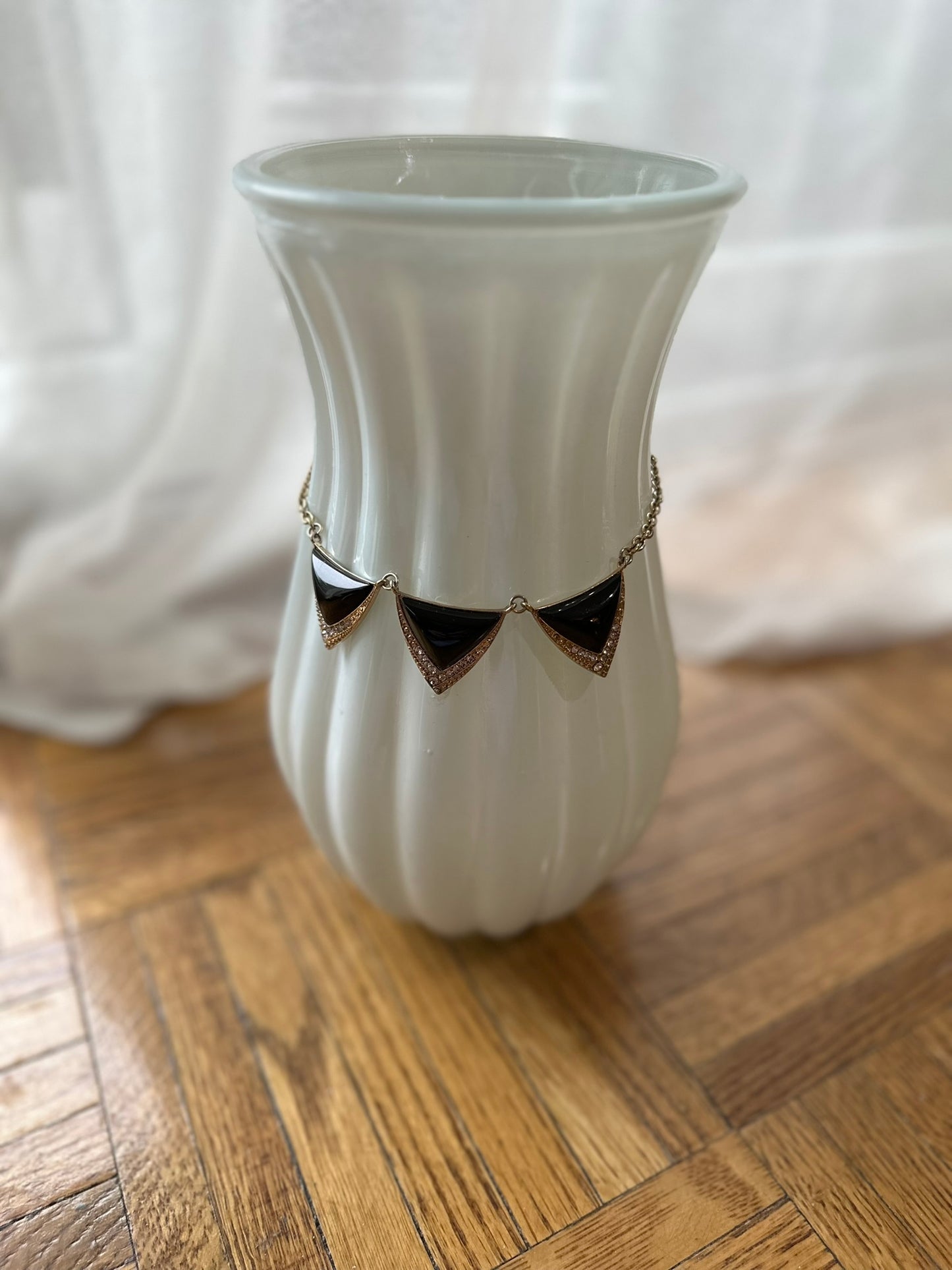 Vases with Personality Ms. Nancy | White Vase with Triangle Vintage Accessory, Honoring a Teacher's Kindness & Influence