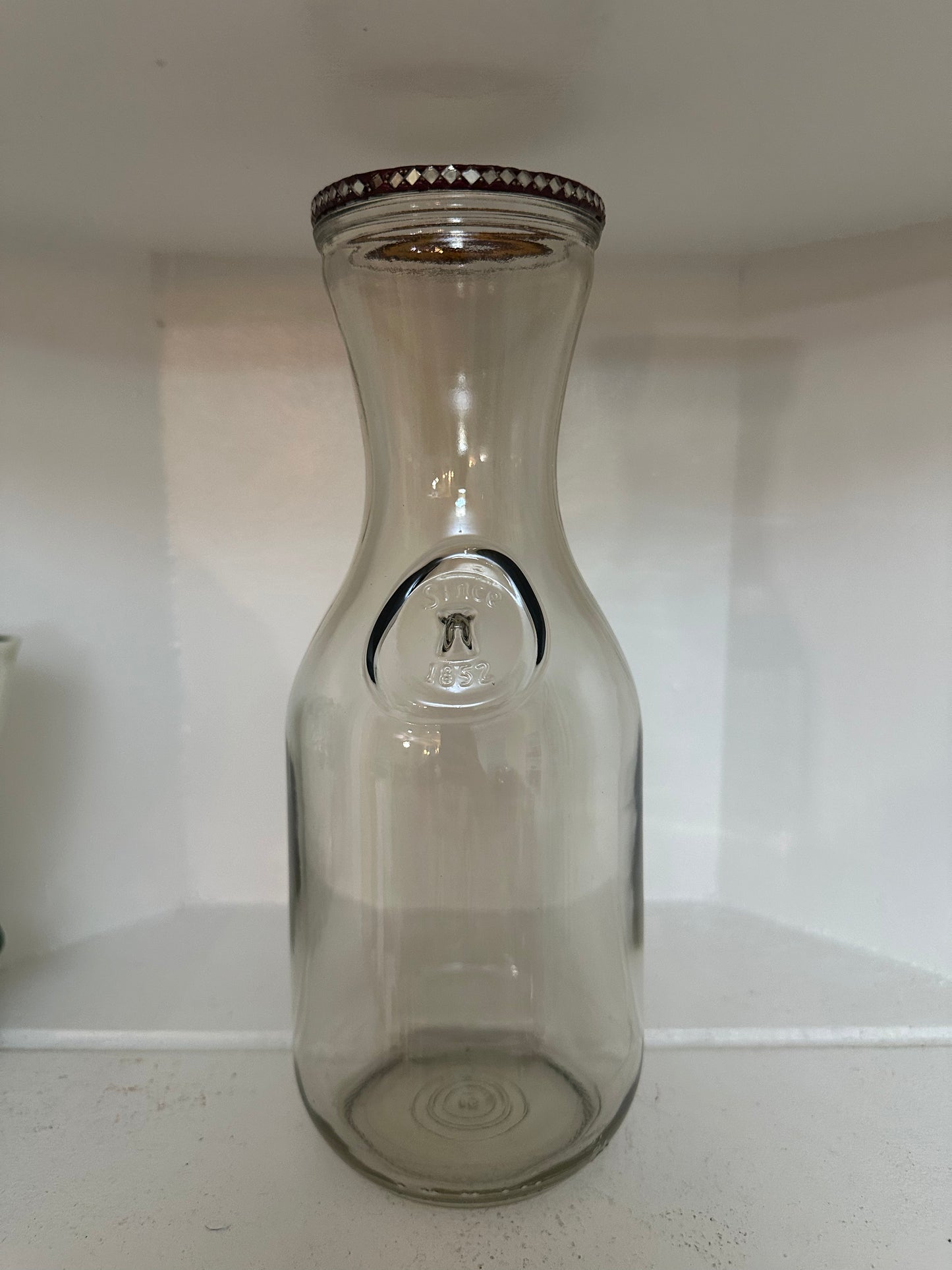 Vases with Personality Ms. Leela Om | Glass Vase with Mirrored Dharma Wheel Accessory, Honoring Sound Healing