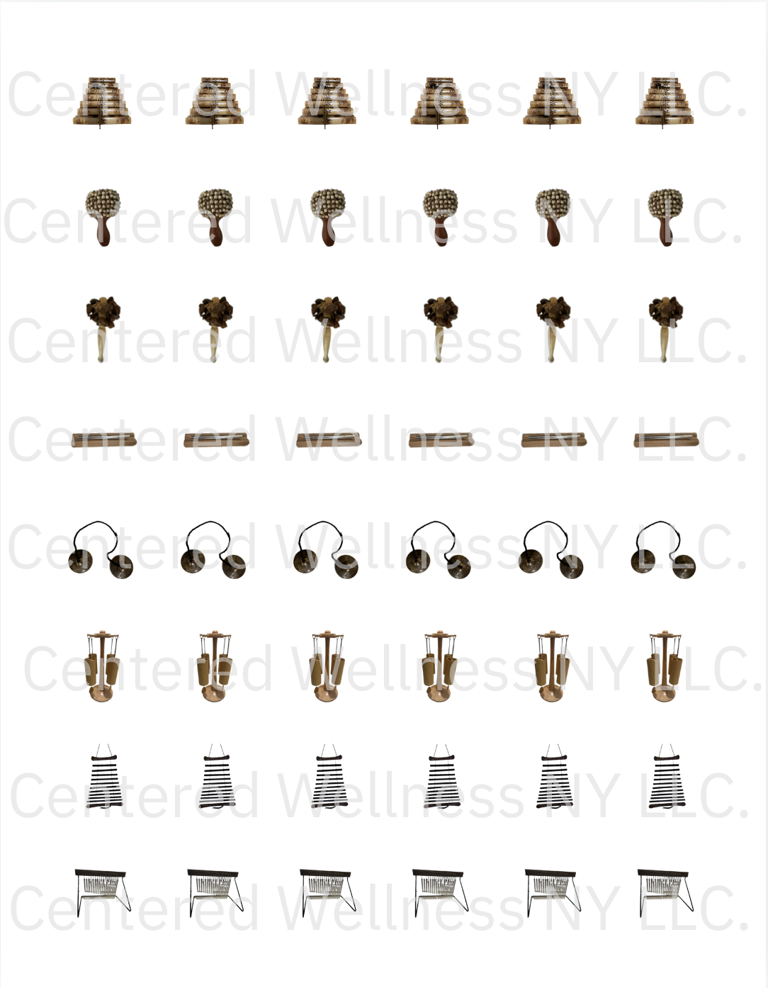 Printable Vibrational Sound Healing Instrument Stickers Sheet | Wellness & Meditation Accessories