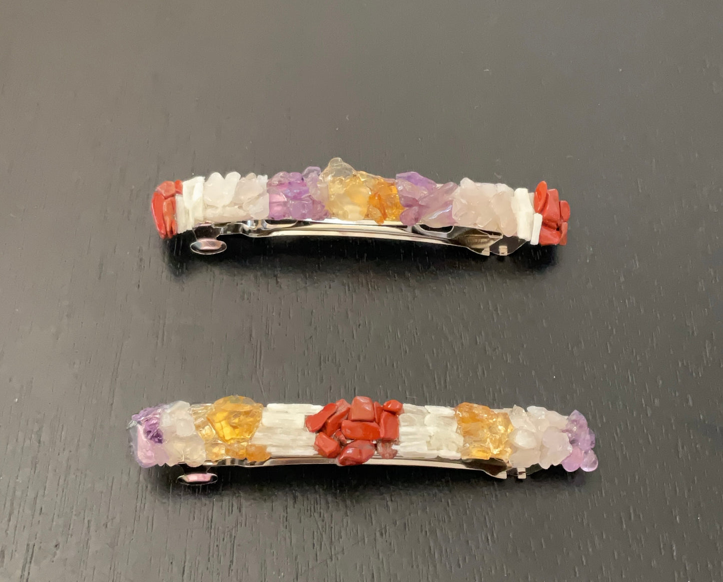 Gemstone French Barrettes | Handcrafted Hair Accessories with Natural Stones