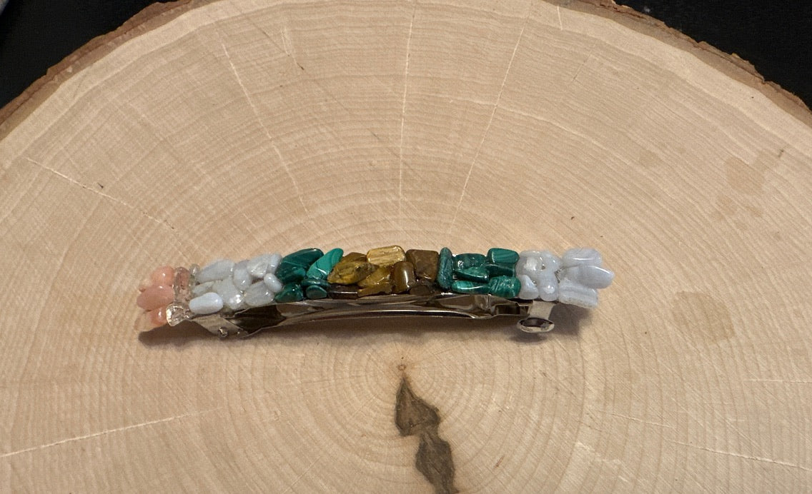 Gemstone French Barrettes | Handcrafted Hair Accessories with Natural Stones