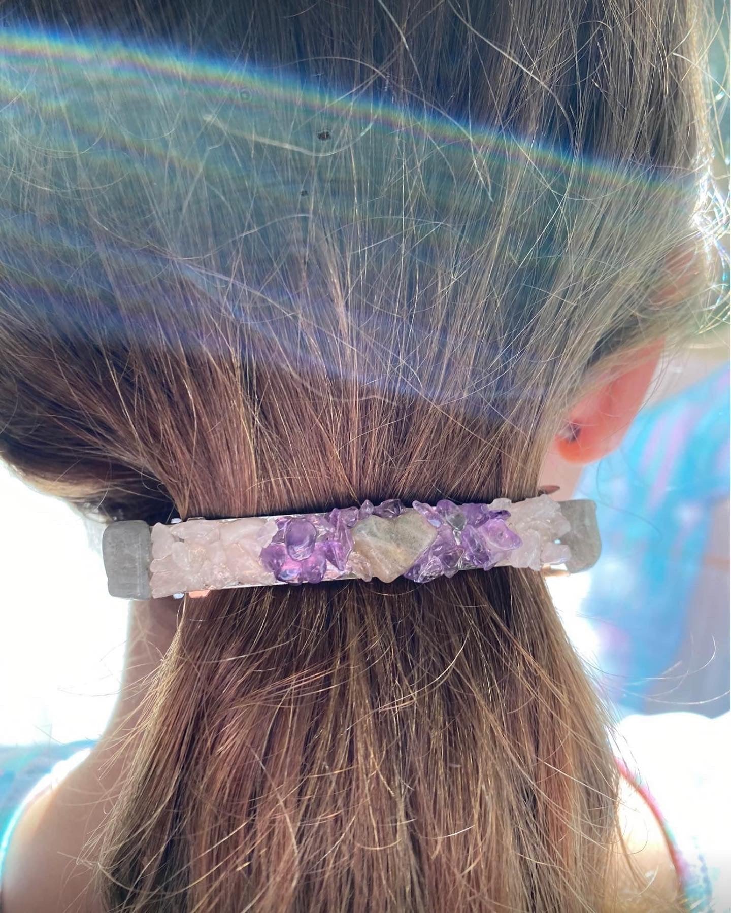 Gemstone French Barrettes | Handcrafted Hair Accessories with Natural Stones