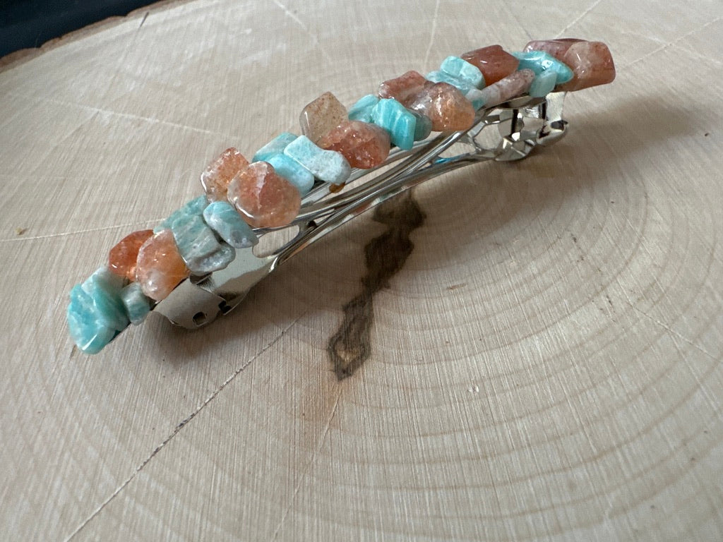 Gemstone French Barrettes | Handcrafted Hair Accessories with Natural Stones