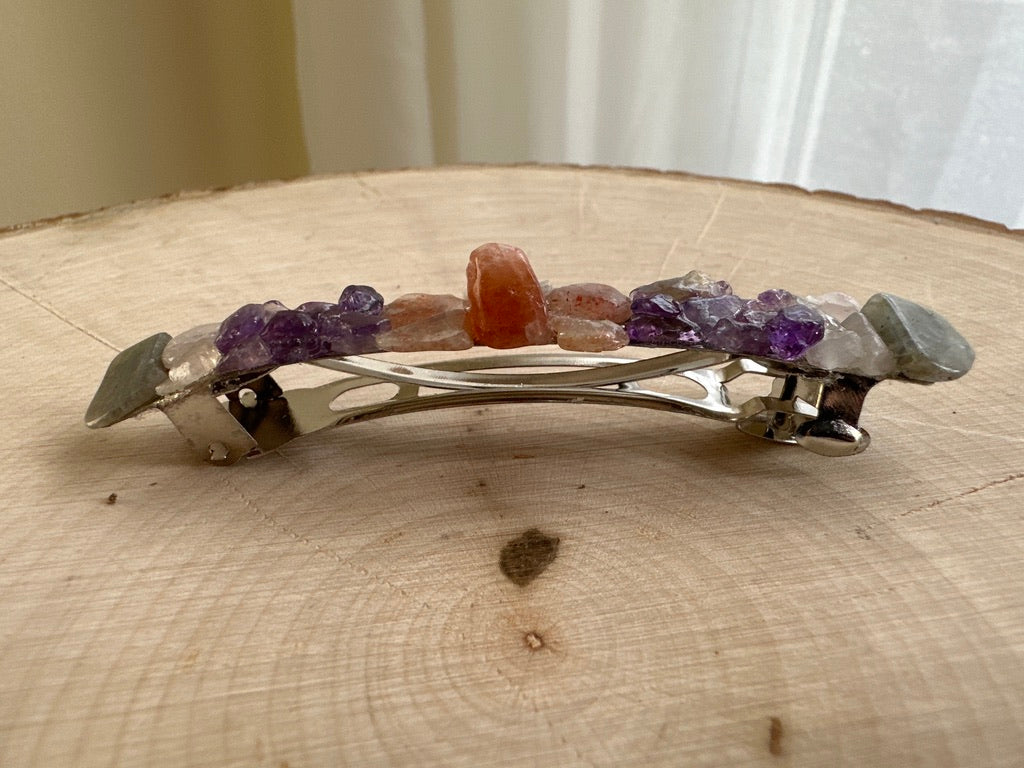 Gemstone French Barrettes | Handcrafted Hair Accessories with Natural Stones