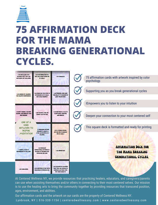 75 Retro Affirmation Cards for Moms Breaking Generational Cycles Trauma Printable Digital Tie Dye Meditation Gift Art